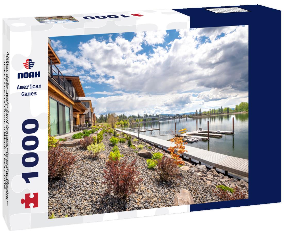Noah Jigsaw Puzzle Million dollar waterfront homes along the Spokane River near lake Coeur d'Alene, in the mountain resort town of Coeur d'Alene, Idaho, USA 1000 Pieces