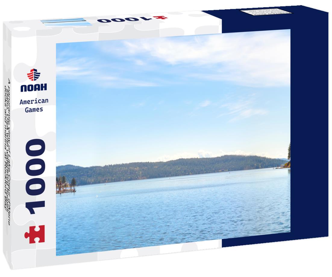 Noah Jigsaw Puzzle A panoramic view of Lake Coeur d'Alene, Idaho, USA with waterfront homes, docks and marina at Rockford Bay 1000 Pieces