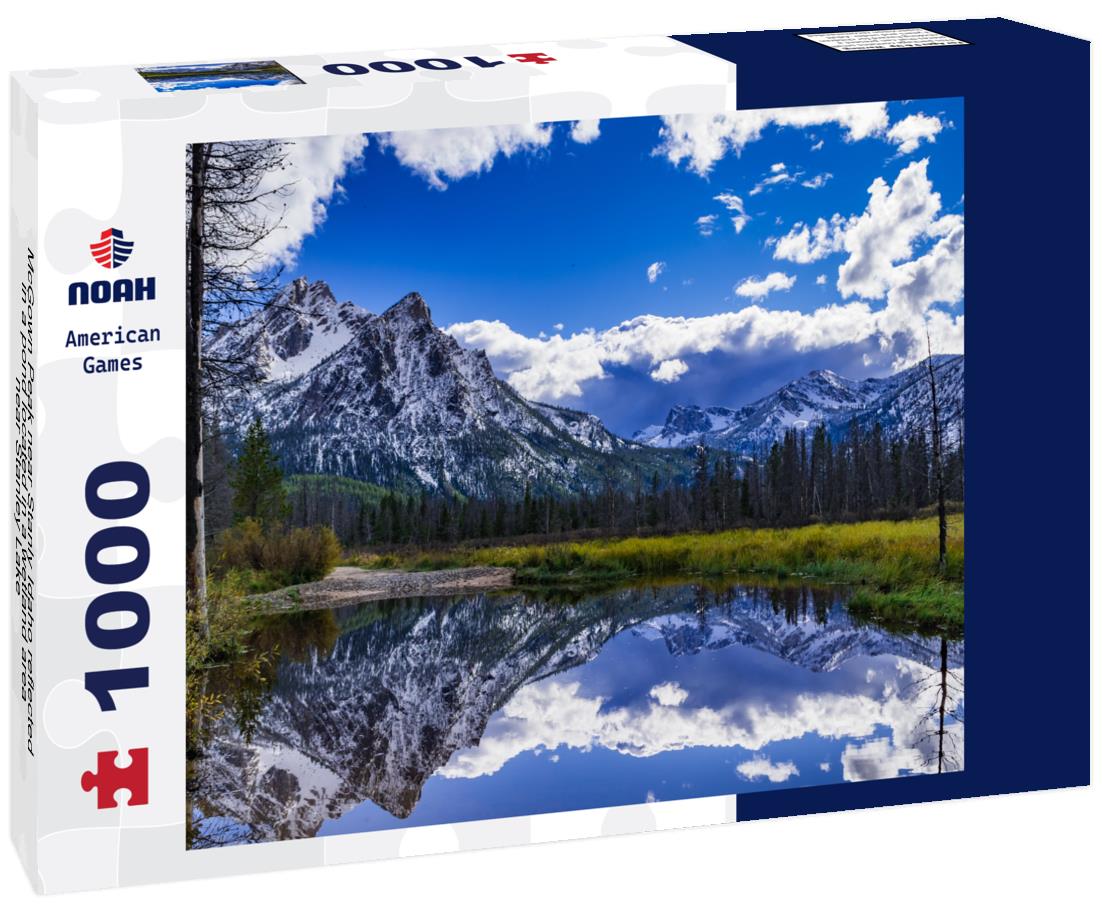 Noah Jigsaw Puzzle McGown Peak near Stanly Idaho reflected in a pond located in a wetland area near Stanley Lake 1000 Pieces