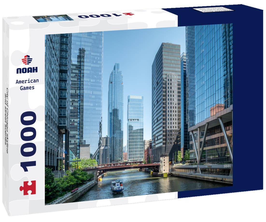 Noah Jigsaw Puzzle City of Chicago skyline and street scenes 1000 Pieces
