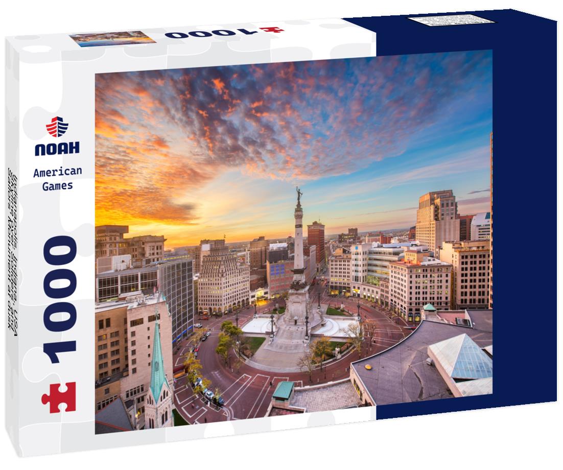 Noah Jigsaw Puzzle Indianapolis, Indiana, USA Skyline over Soliders' and Sailors' Monument at dusk 1000 Pieces