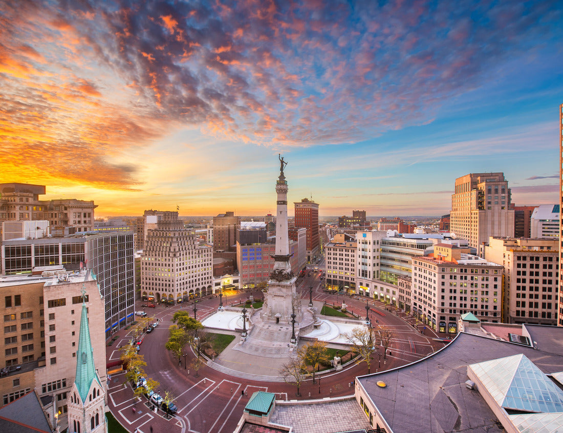 Noah Jigsaw Puzzle Indianapolis, Indiana, USA Skyline over Soliders' and Sailors' Monument at dusk 1000 Pieces