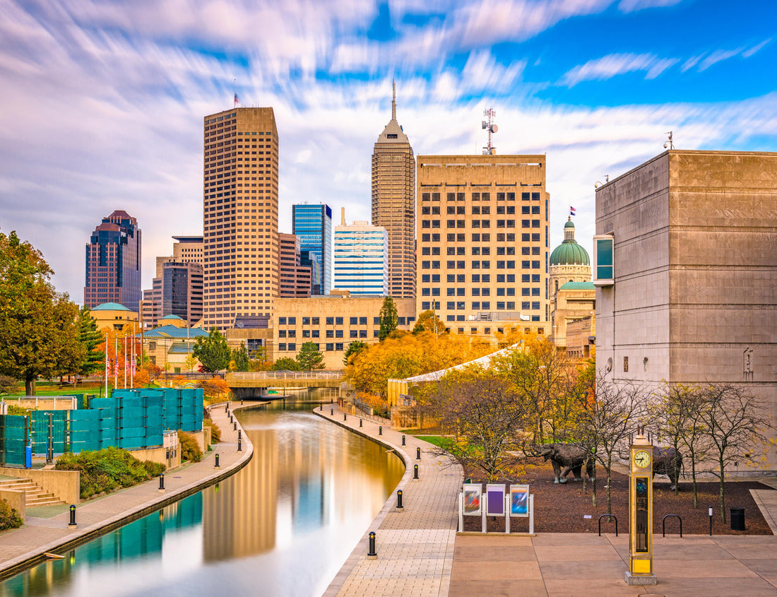 Noah Jigsaw Puzzle Indianapolis, Indiana, USA downtown skyline over the river walk 1000 Pieces