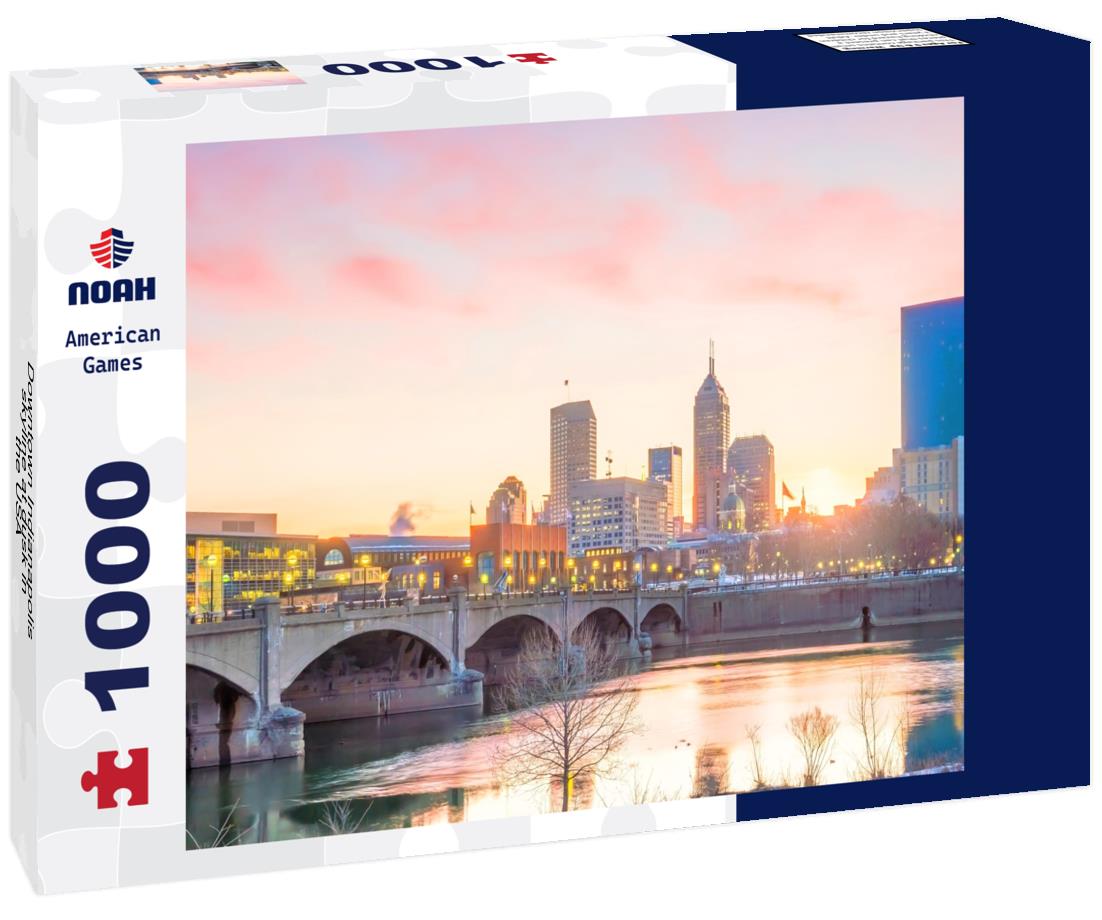Noah Jigsaw Puzzle Downtown Indianapolis skyline at dusk in the USA 1000 Pieces
