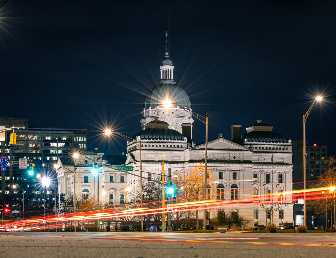 Noah Jigsaw Puzzle Indiana Statehouse in the evening, Indianapolis 1000 Pieces