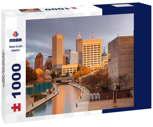 Noah Jigsaw Puzzle Indianapolis, Indiana, USA downtown skyline over the river walk 1000 Pieces