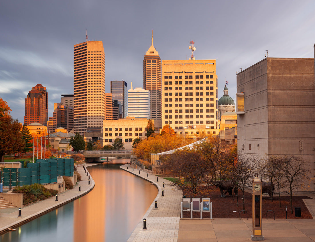 Noah Jigsaw Puzzle Indianapolis, Indiana, USA downtown skyline over the river walk 1000 Pieces