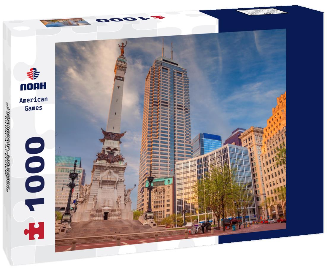 Noah Jigsaw Puzzle Indianapolis. Cityscape of downtown Indianapolis, Indiana at sunset 1000 Pieces