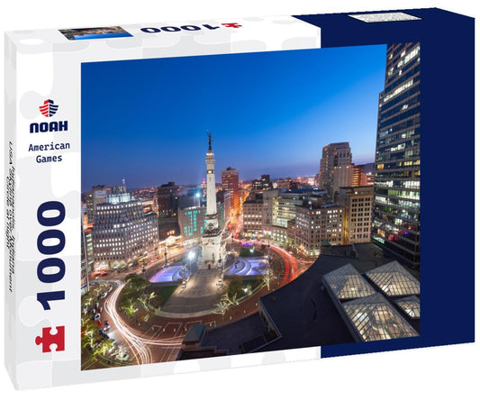 Noah Jigsaw Puzzle Indianapolis, Indiana, USA Skyline over Monument Circle at night 1000 Pieces
