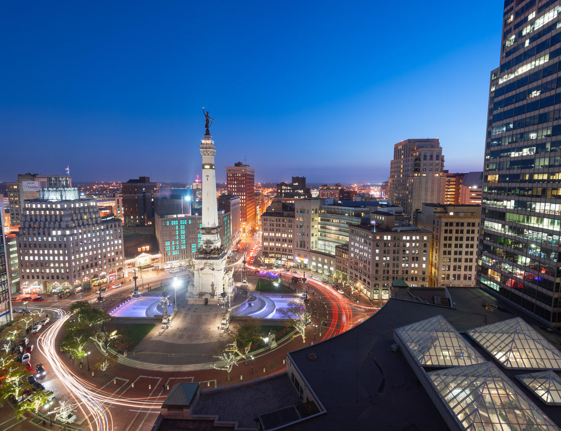 Noah Jigsaw Puzzle Indianapolis, Indiana, USA Skyline over Monument Circle at night 1000 Pieces