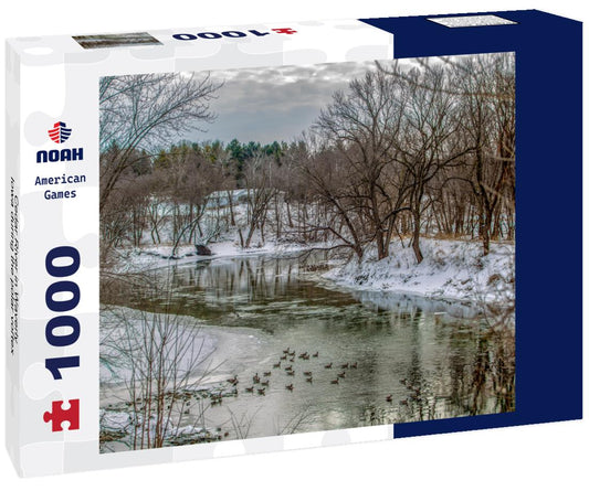 Noah Jigsaw Puzzle Cedar River in Waverly, Iowa during the polar vortex 1000 Pieces