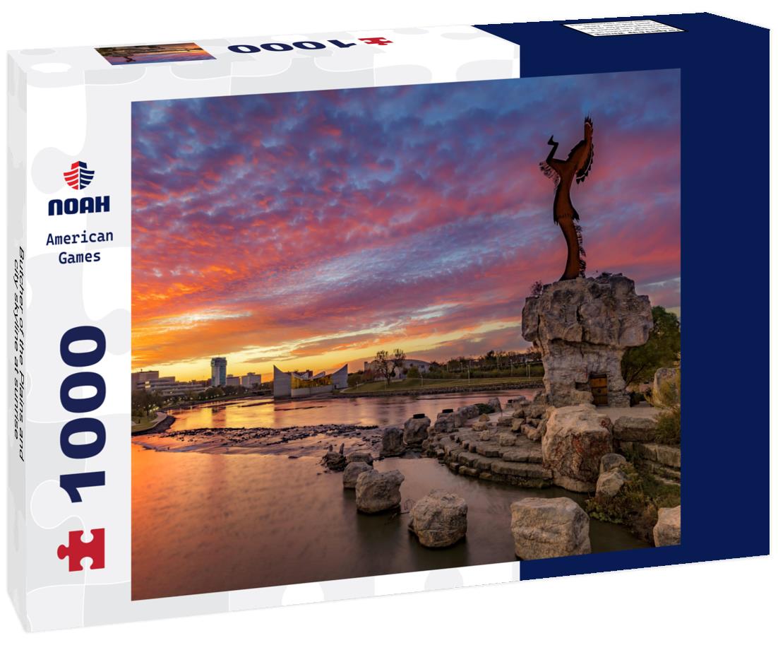 Noah Jigsaw Puzzle Butcher of the Plains and city skyline at sunrise 1000 Pieces