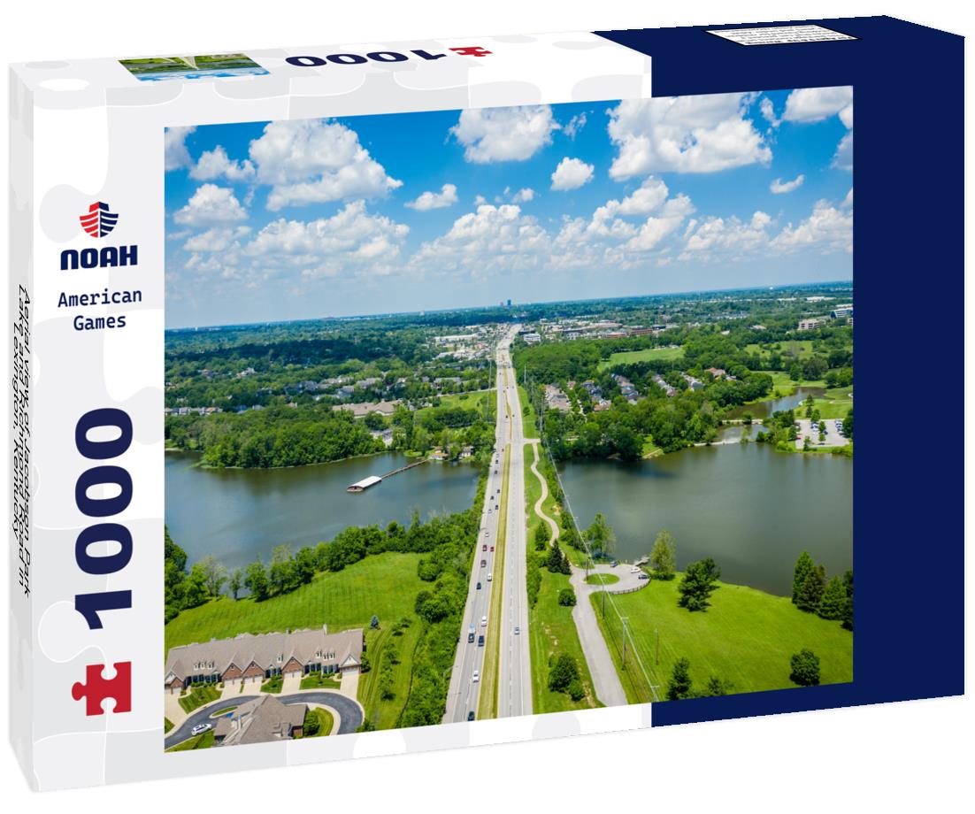 Noah Jigsaw Puzzle Aerial view of Jacobson Park Lake and Richmond Road in Lexington, Kentucky 1000 Pieces