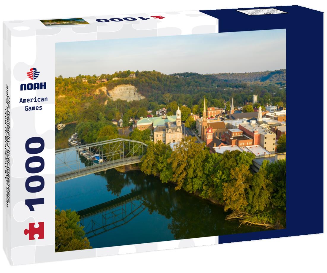 The Kentucky River meanders along framing the downtown urban core of Frankfort KY 1000pc Puzzle