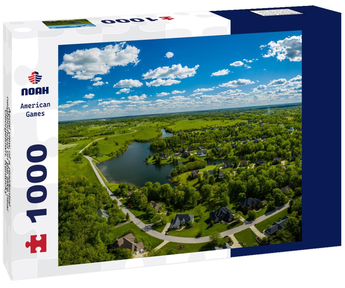 Noah Jigsaw Puzzle Aerial view of a residential neighborhood on the lake near Georgetown, Kentucky 1000 Pieces