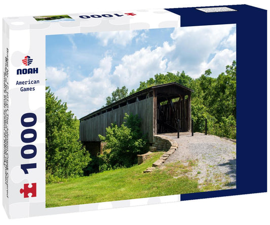 Noah Jigsaw Puzzle Bridge No. 17-101-01 The Johnson Creek Covered Bridge is the only known example of Robert Smith's trust system in Kentucky 1000 Pieces