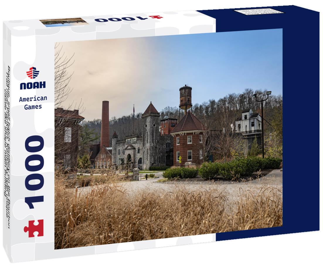 Noah Jigsaw Puzzle Boutique, small batch distillery on the Bourbon Trail near Frankfort, Kentucky with unique castle like shape main building 1000 Pieces