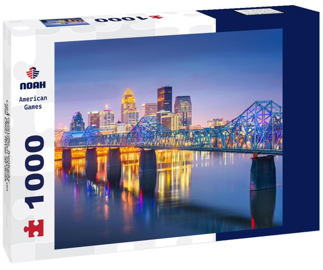 Noah Jigsaw Puzzle Louisville, Kentucky, USA downtown skyline on the Ohio River at dusk 1000 Pieces