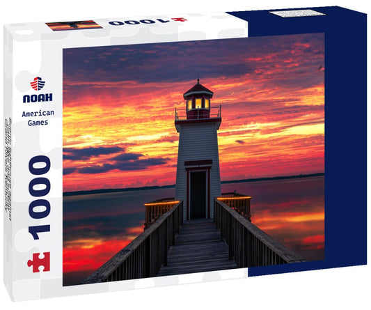 Noah Jigsaw Puzzle Scenic lighthouse against calm lake and sunset, Grand Rivers Kentucky 1000 Pieces