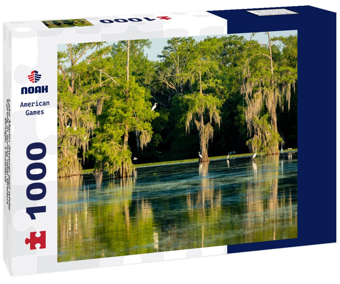 Noah Jigsaw Puzzle Lake Martin Swamp and white Egrets in spring near Breaux Bridge, Louisiana 1000 Pieces