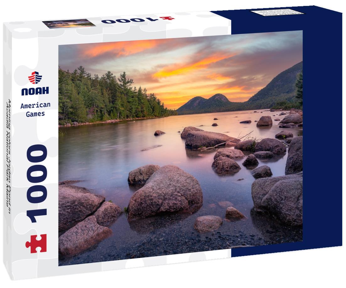 Noah Jigsaw Puzzle Morning colors Jordan Pond in Acadia National Park Maine 1000 Pieces
