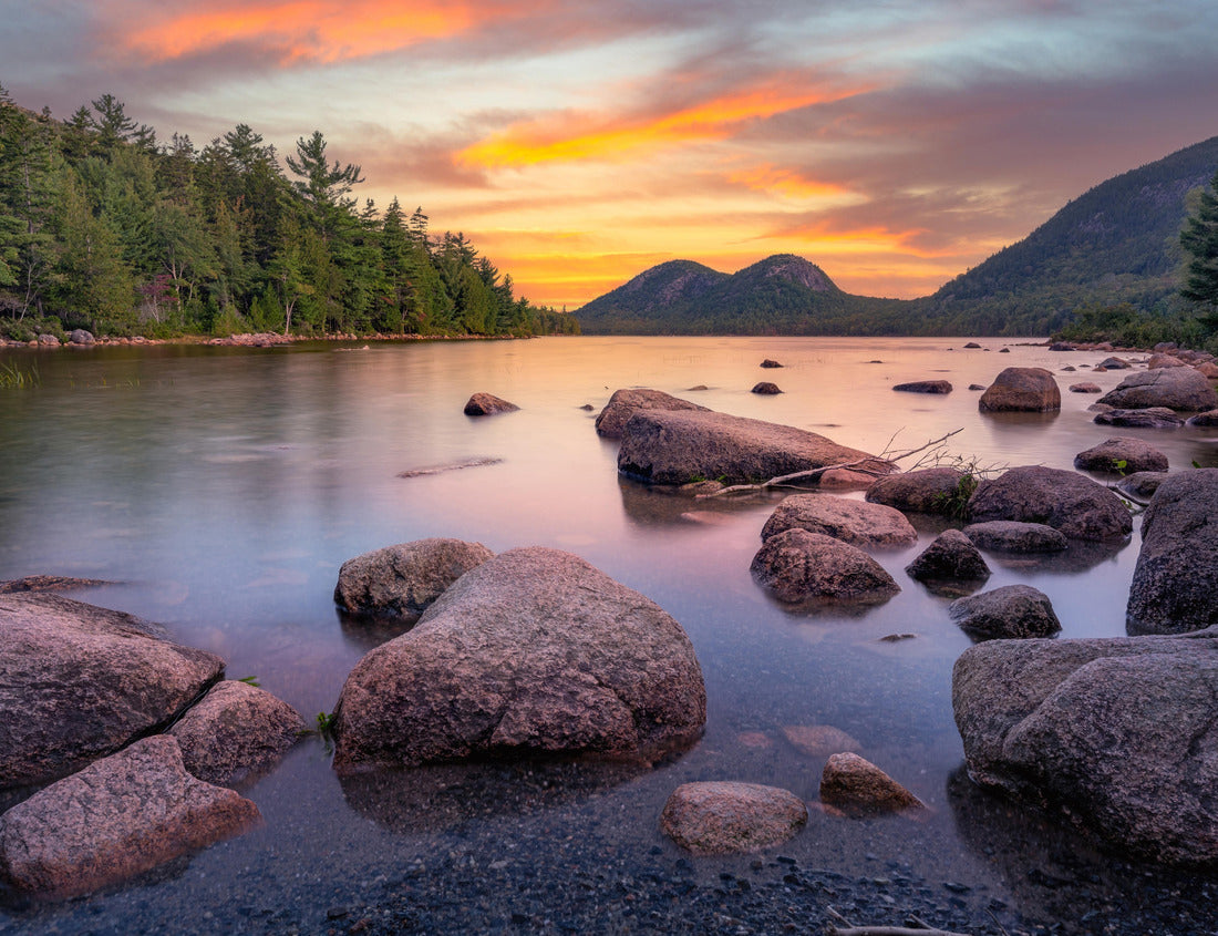 Noah Jigsaw Puzzle Morning colors Jordan Pond in Acadia National Park Maine 1000 Pieces