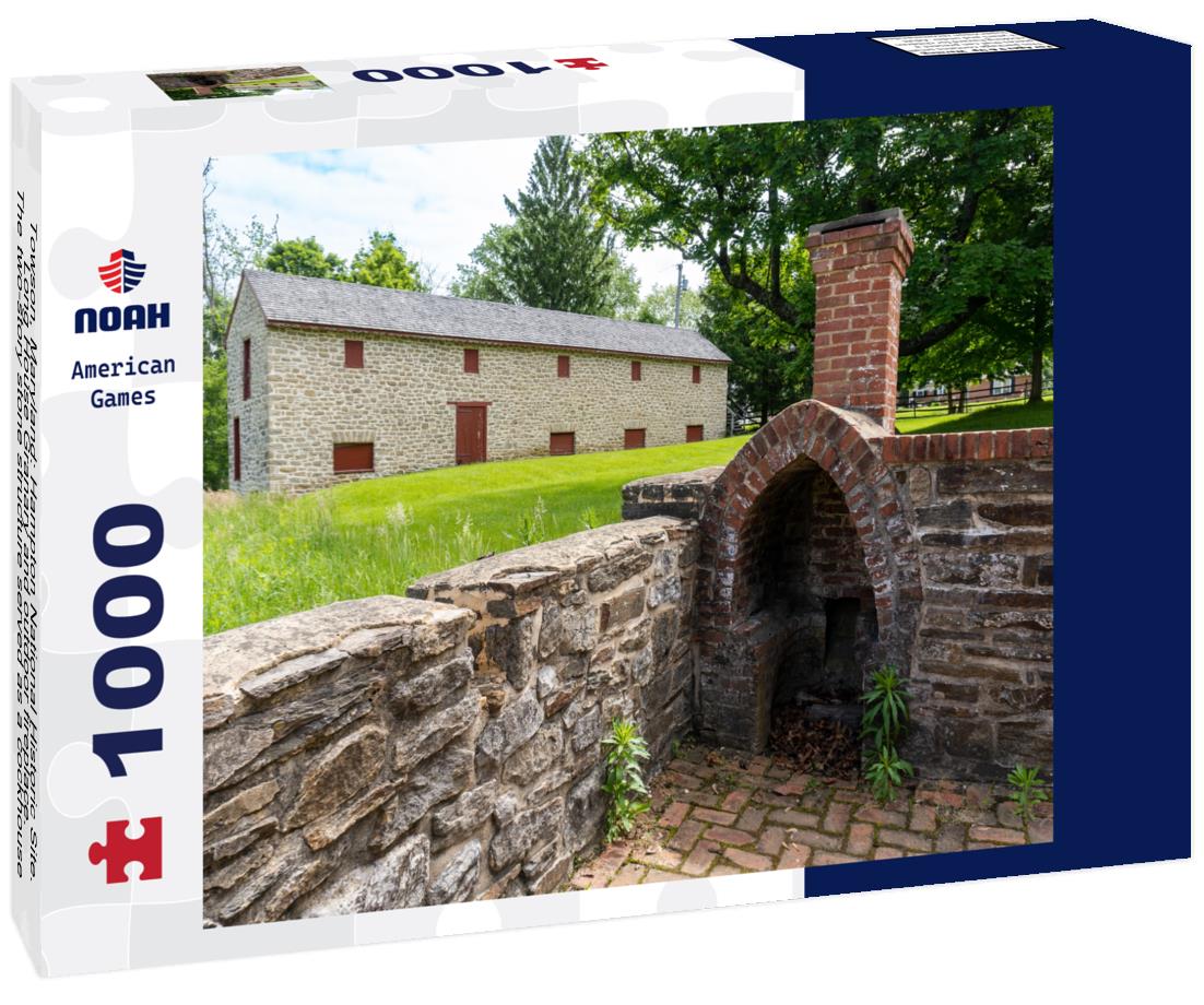 Towson, Maryland: Hampton National Historic Site. Long House Granary and outdoor fireplace. The two-story stone structure served as a cockhouse and granary during the historic period 1000pc Puzzle