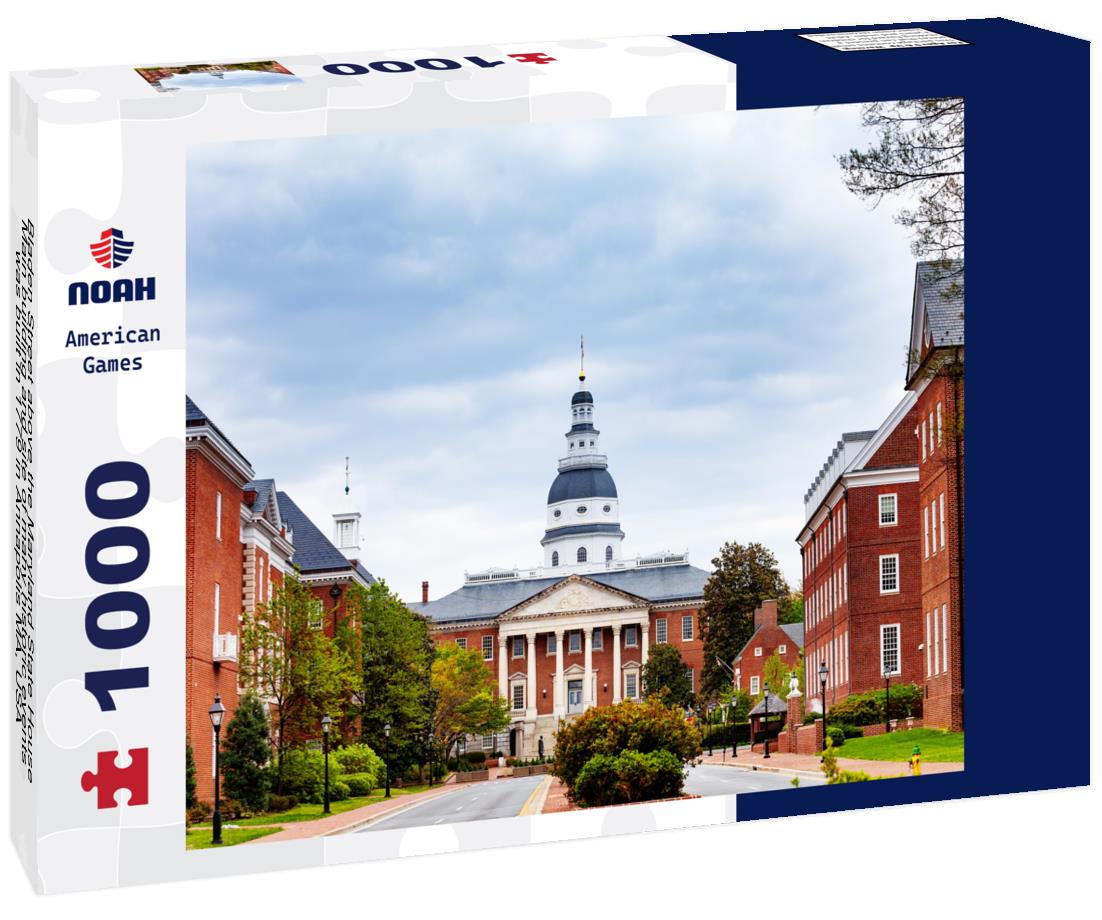Noah Jigsaw Puzzle Bladen Street above the Maryland State House Main building and site of many historic events was built in 1779 in Annapolis MA, USA 1000 Pieces