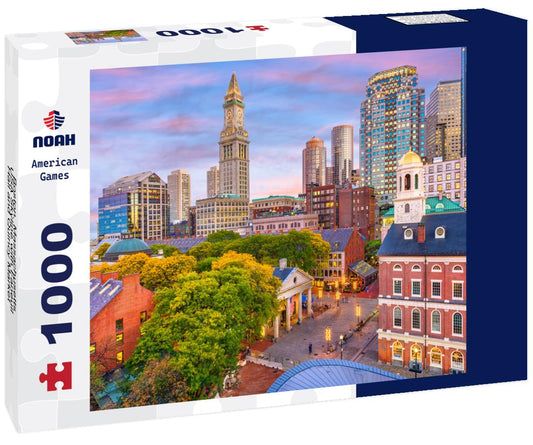 Noah Jigsaw Puzzle Boston, Massachusetts, USA Skyline with Faneuil Hall and Quincy Market at dusk 1000 Pieces
