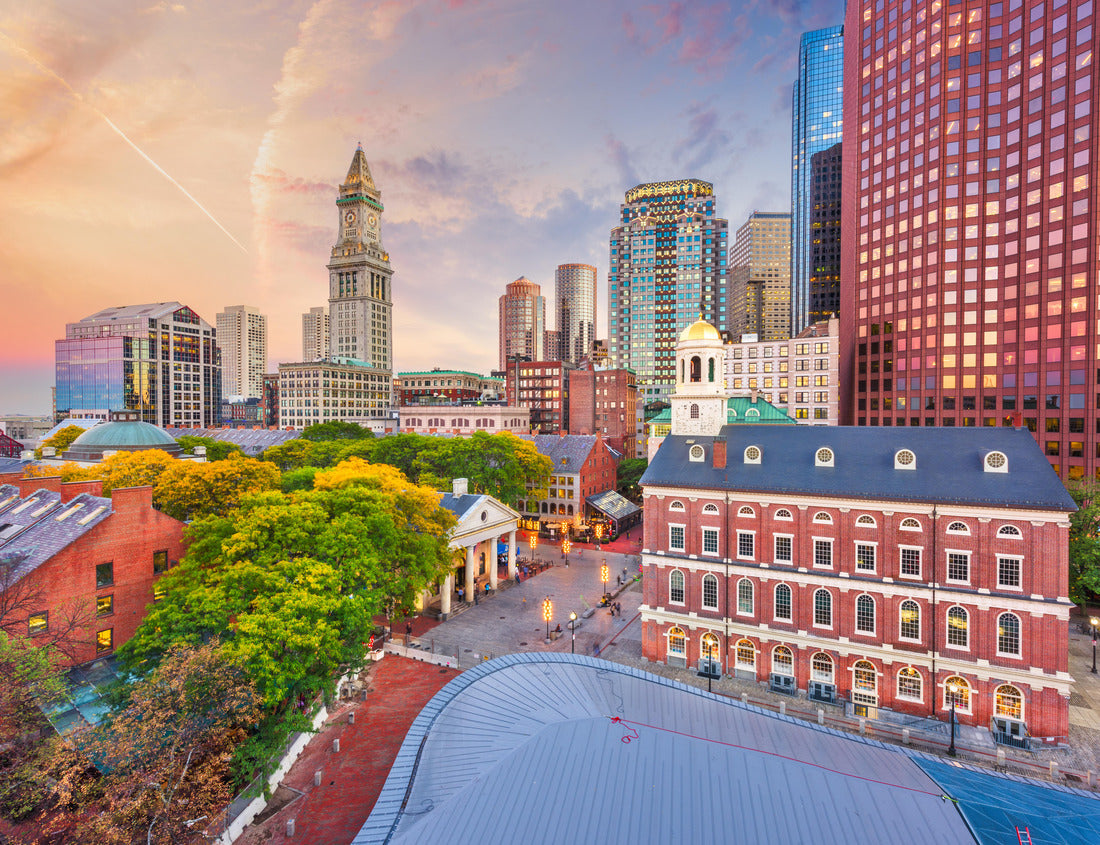Noah Jigsaw Puzzle Boston, Massachusetts, USA Downtown markets and cityscape at dusk 1000 Pieces