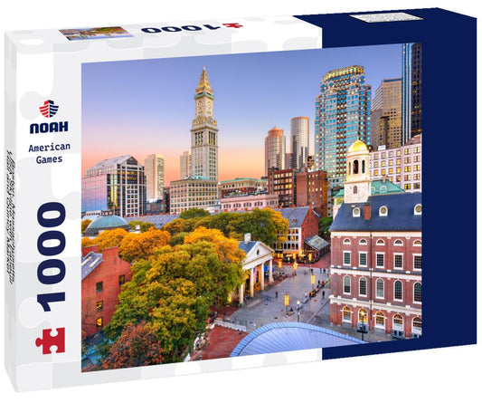Noah Jigsaw Puzzle Boston, Massachusetts, USA Skyline with Faneuil Hall and Quincy Market at dusk 1000 Pieces