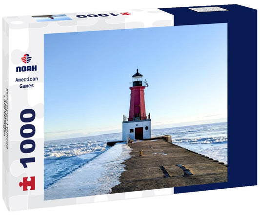 Noah Jigsaw Puzzle Menominee Pierhead Lighthouse - Lake Michigan 1000 Pieces