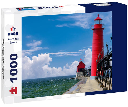 Noah Jigsaw Puzzle Grand Haven South Pierhead Inner Light, built in 1905, Lake Michigan, MI, USA 1000 Pieces