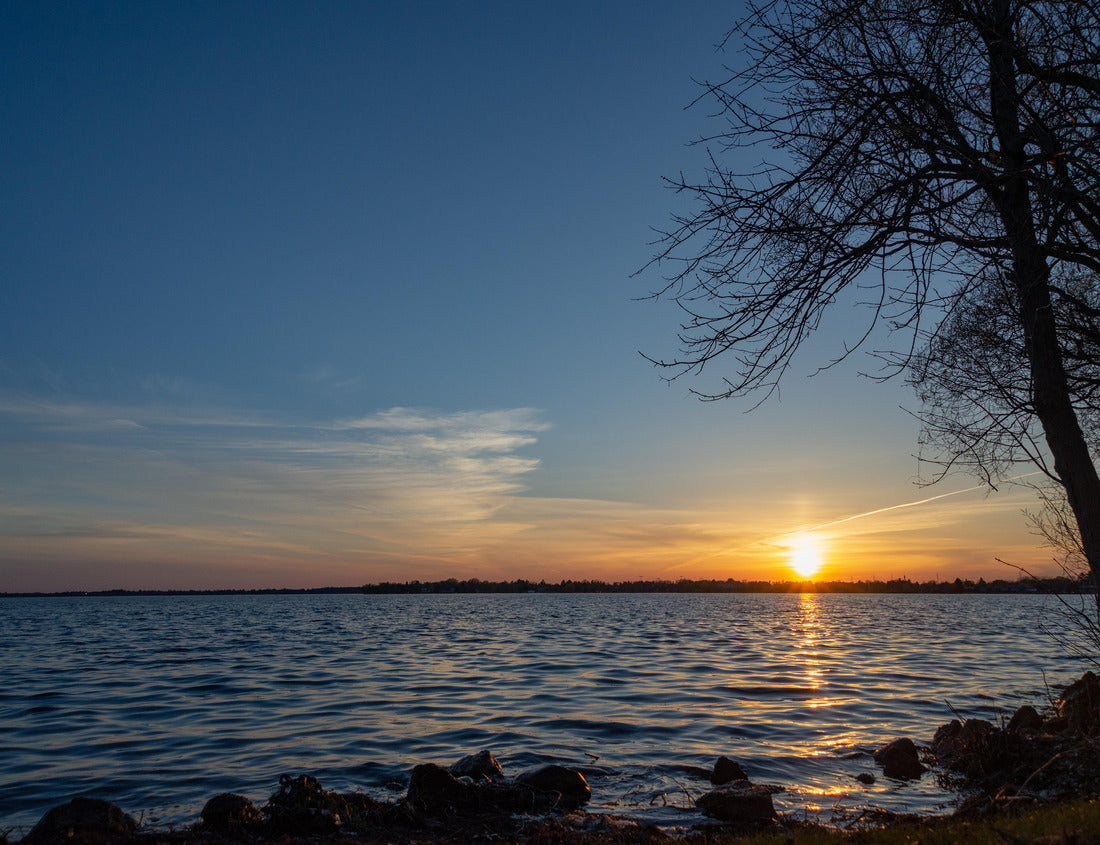Noah Jigsaw Puzzle Sunset over lake Cadillac Michigan water golden glow sunrise 1000 Pieces