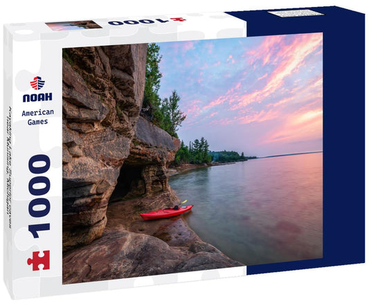 Noah Jigsaw Puzzle Kayaking Lake Superior caves near Munising, Michigan 1000 Pieces