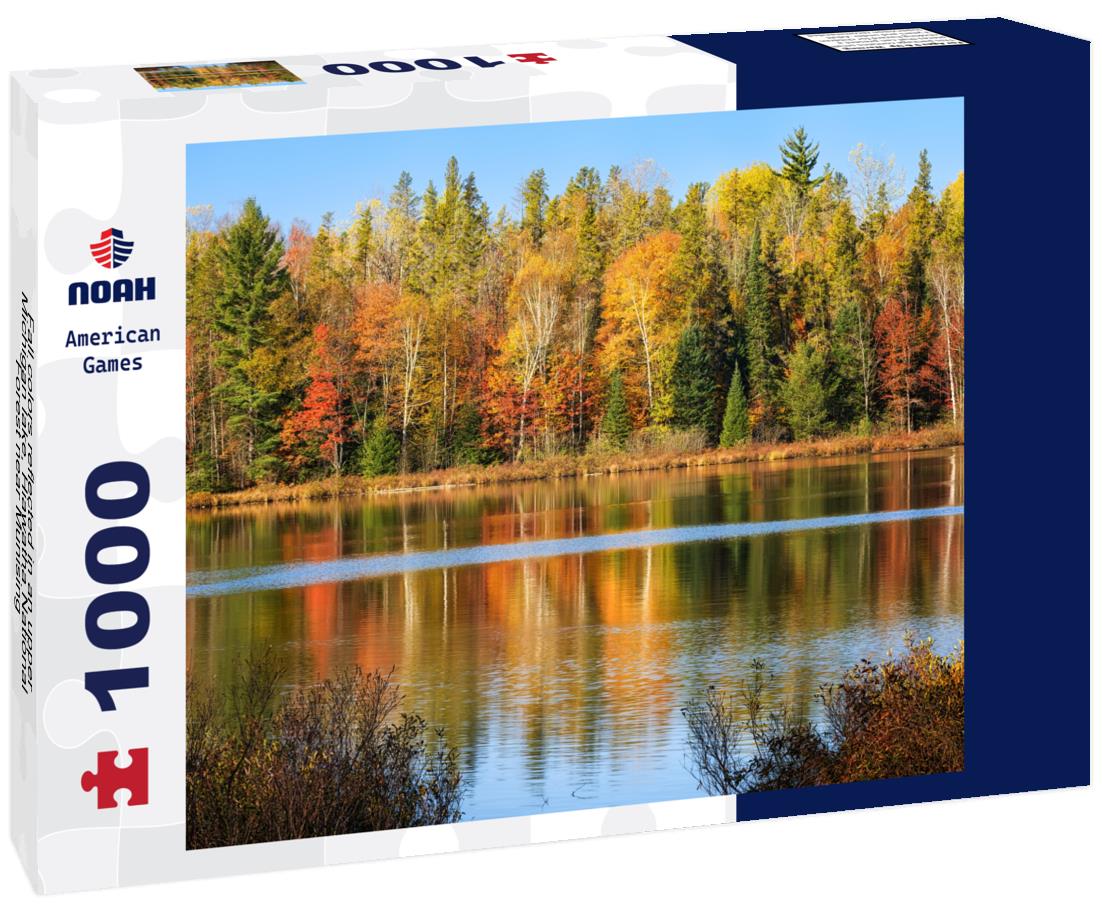 Noah Jigsaw Puzzle Fall colors reflected in an upper Michigan lake, Hiawatha National Forest near Munising 1000 Pieces