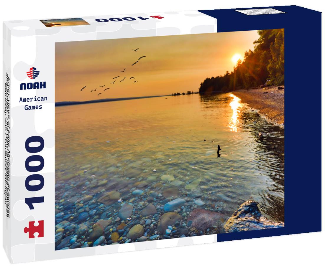 Noah Jigsaw Puzzle Enjoy views of Lake Michigan at sunrise and sunset. This view is located between Petoskey and Charlevoix Michigan 1000 Pieces