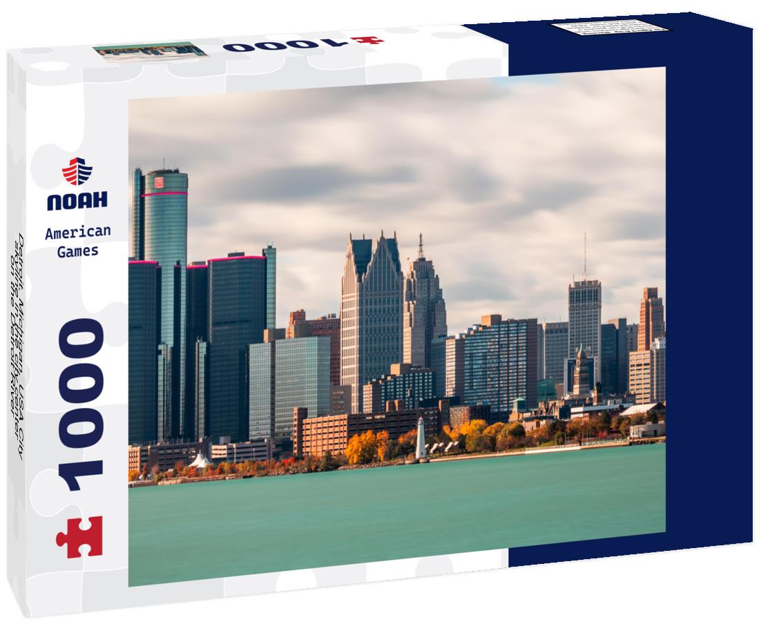 Noah Jigsaw Puzzle Detroit, Michigan, USA City skyline in the city center on the Detroit River 1000 Pieces