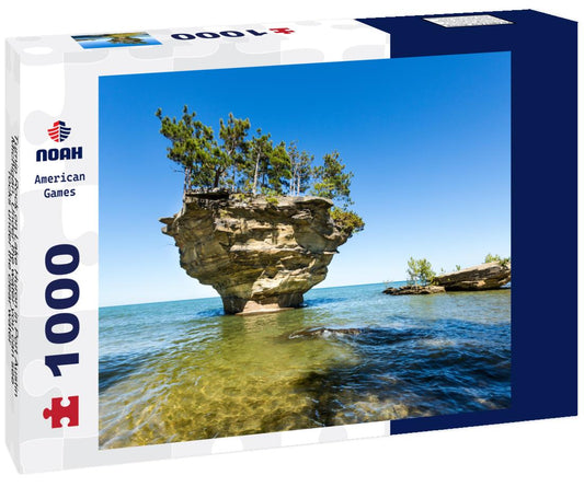 Noah Jigsaw Puzzle Turnip Rock on Lake Huron in Port Austin Michigan. Under the water you can see rocks under the clear water 1000 Pieces