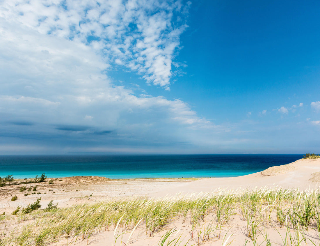 Noah Jigsaw Puzzle Azure blue skys and the waters of Lake Michigan are the backdrop of Sleeping Bear Dunes National Lakeshore in Glen Haven Michigan 1000 Pieces
