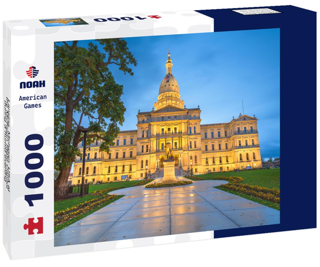 Noah Jigsaw Puzzle Lansing, Michigan, USA at the Michigan State Capitol during a humid evening 1000 Pieces