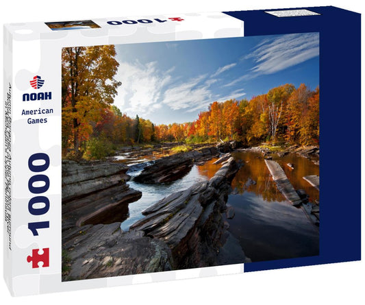 Noah Jigsaw Puzzle Autumn Bonanza Autumn colors surround Bonanza Falls on the Big Iron River in Michigan's Upper Peninsula 1000 Pieces
