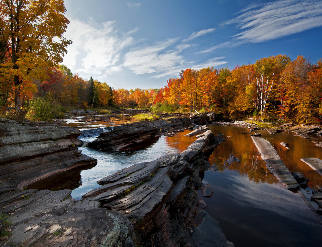 Noah Jigsaw Puzzle Autumn Bonanza Autumn colors surround Bonanza Falls on the Big Iron River in Michigan's Upper Peninsula 1000 Pieces