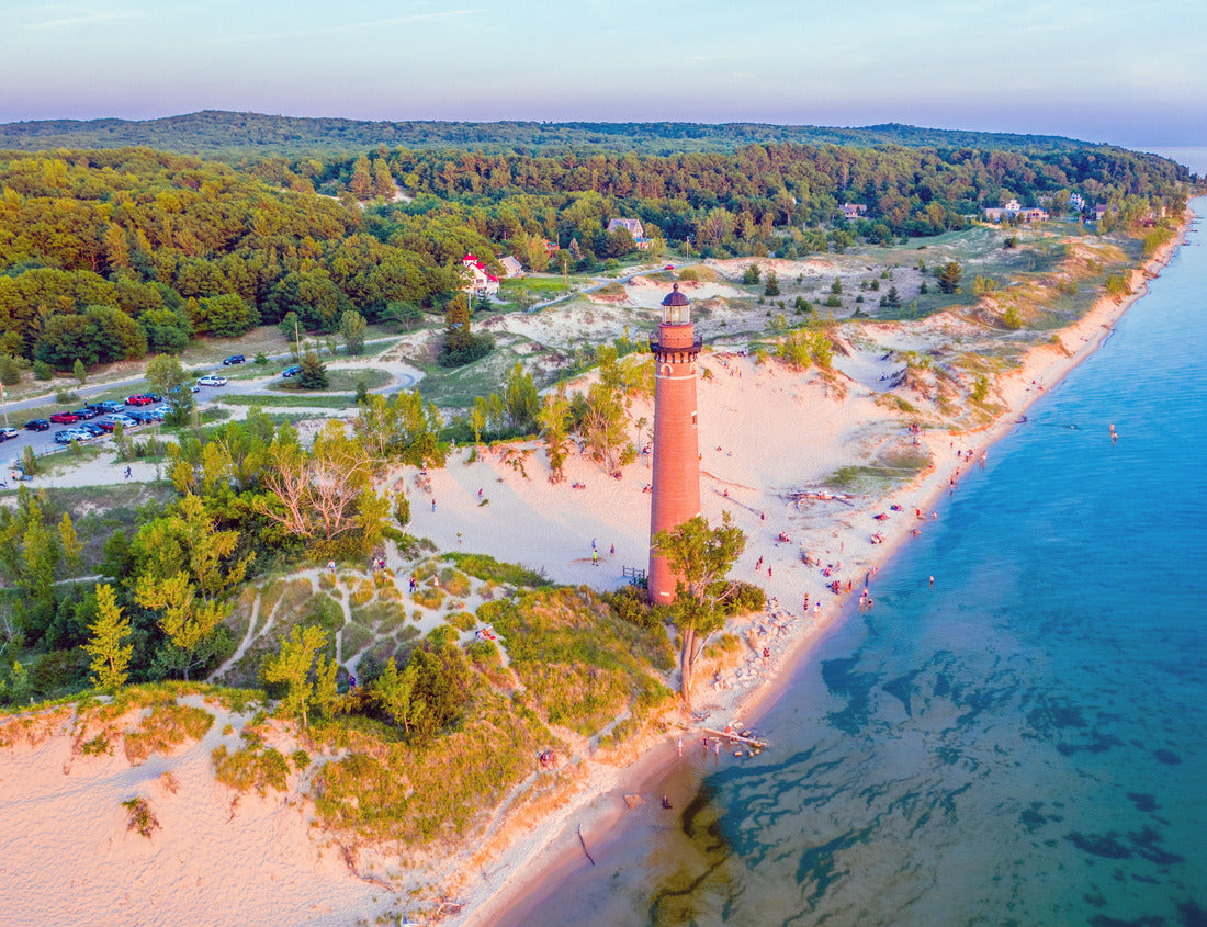Noah Jigsaw Puzzle Aerial view of the Little Sable Point lighthouse on Lake Michigan in Silver Lake State Park near Mears, Michigan 1000 Pieces