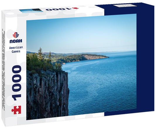Noah Jigsaw Puzzle Beautiful scenery along the north shore of Lake Superior in Minnesota, from Palisade Head, a natural rock wall at the edge of the blue water. Evening picture on the shore of Gitchi-Gami 1000 Pieces