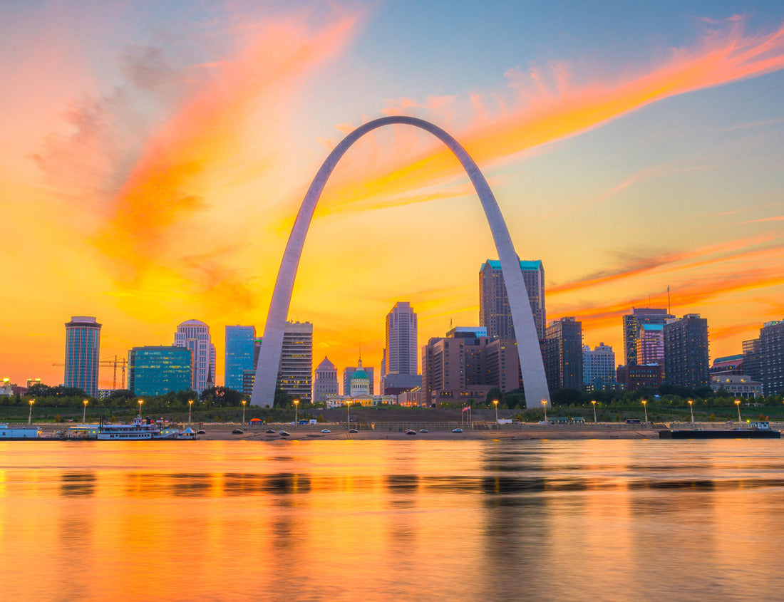 St. Louis, Missouri, USA downtown cityscape on the Mississippi River at twilight 1000pc Puzzle