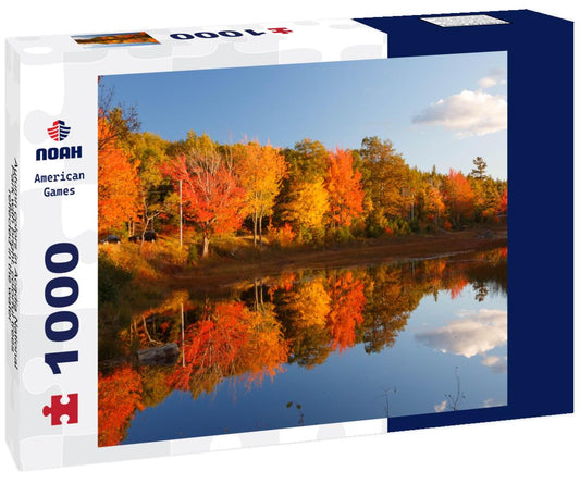Noah Jigsaw Puzzle Autumn colors in Acadia National Park with bright, colorful trees reflected in the water 1000 Pieces