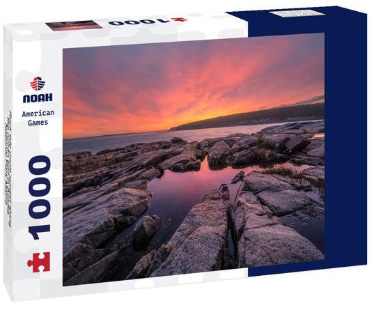 Noah Jigsaw Puzzle Rock tide pools sunset along the ocean trail in Acadia National Park Maine 1000 Pieces