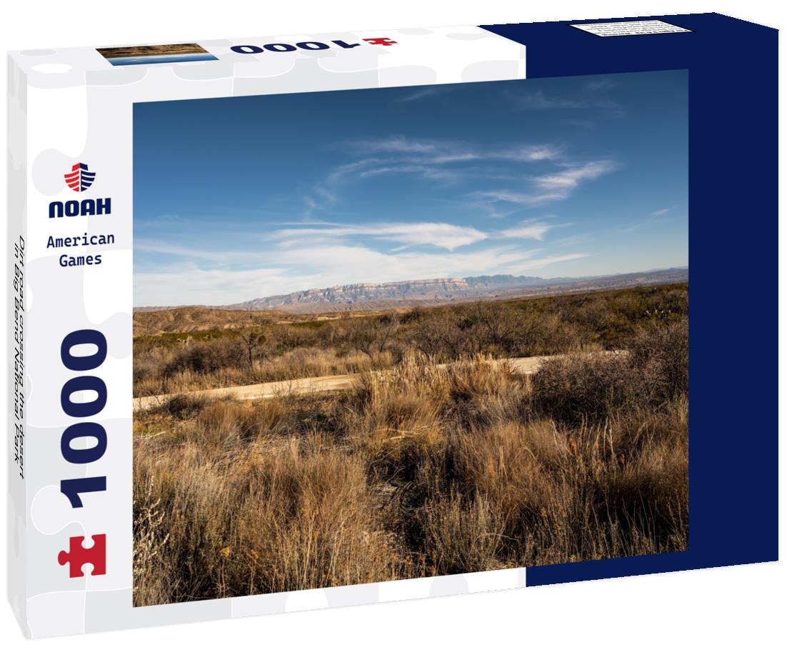 Noah Jigsaw Puzzle Dirt road crossing the desert in Big Bend National Park 1000 Pieces