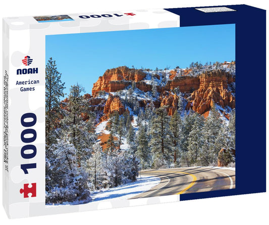 Noah Jigsaw Puzzle Picturesque colorful pink rocks of the Bryce Canyon National park in the winter season, Utah, USA 1000 Pieces